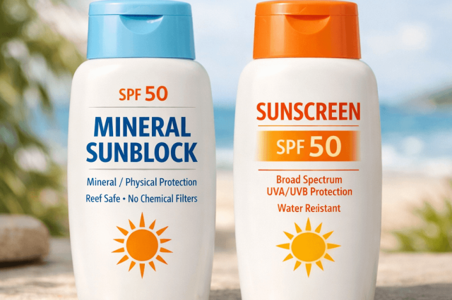 fysikaalinen vai kemiallinen aurinkosuoja